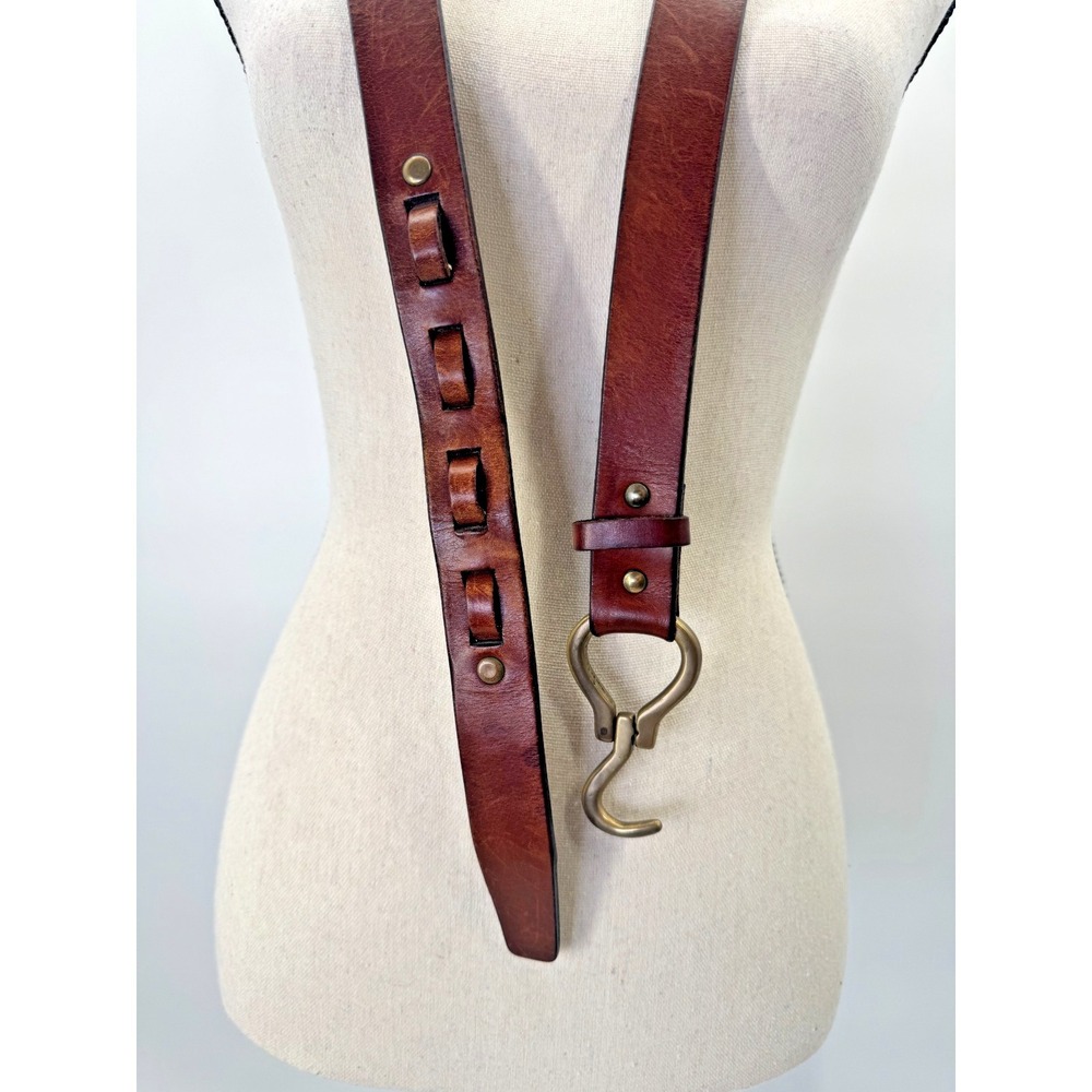 Vintage Orvis Chestnut Full Grain Leather Equestrian Hoof Pick Belt 40 Brass USA - Picture 7 of 16